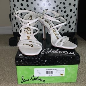 Sam Edelman Leeanne White Leather Heels